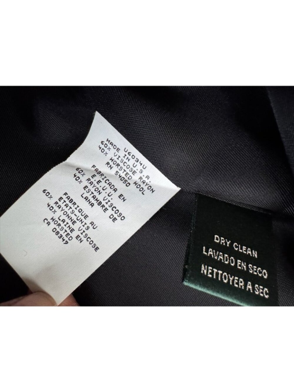 VTG Lauren Ralph Lauren Wool Blazer Crest Logo Gold Buttons Fully Lined Black 12 - Picture 9 of 13